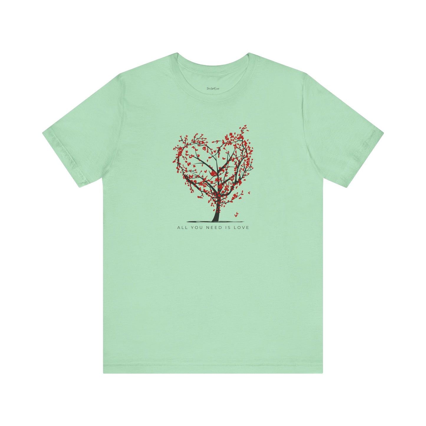 Heart Tree Short Sleeve Tee, Nature Lovers Gift, Eco-Friendly Shirt, Casual Wear, Friends & Family Gathering, Valentine's Day Gift
