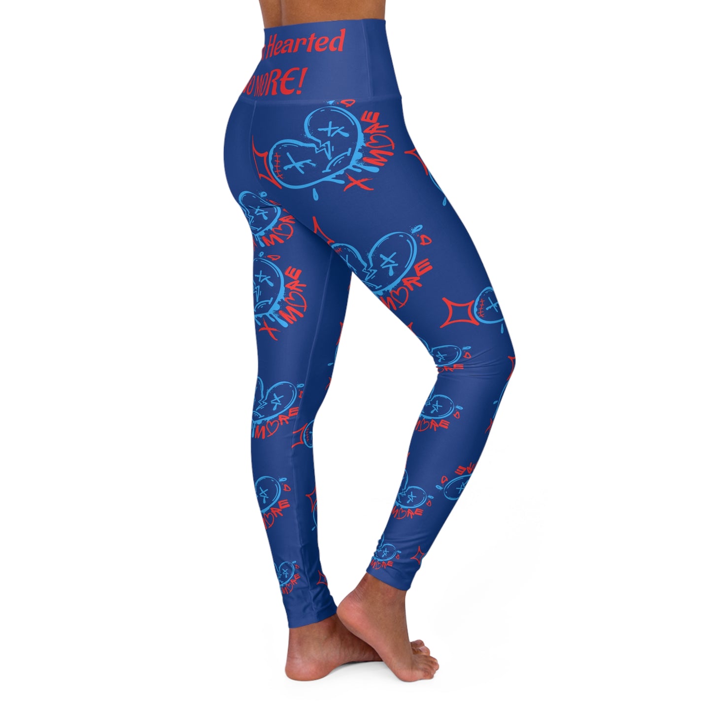 Broken Hearted No More High Waisted Yoga Pants Design for self-love and empowerment