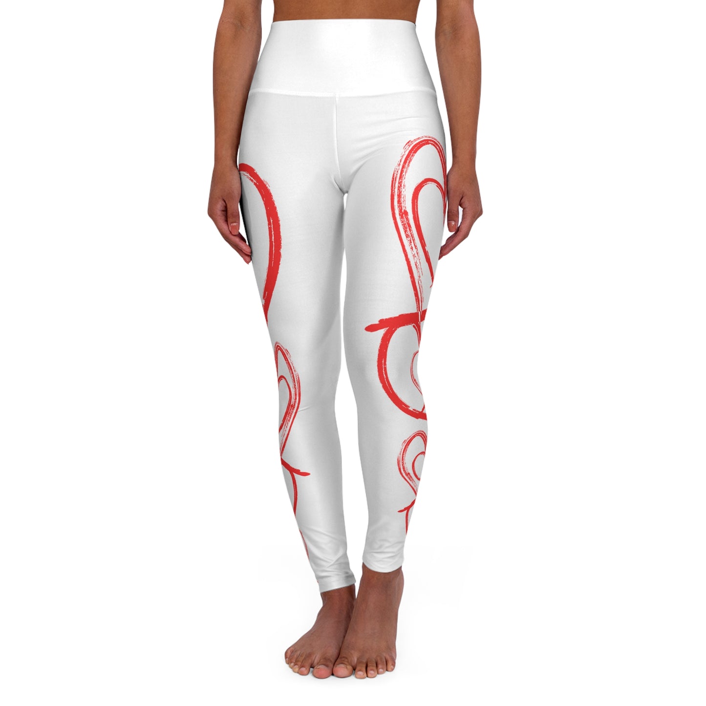 Heart High Waisted Yoga Leggings by- Love Yourself Motivation, Activewear, Fitness Pants, Gym Style, Self-Love Apparel
