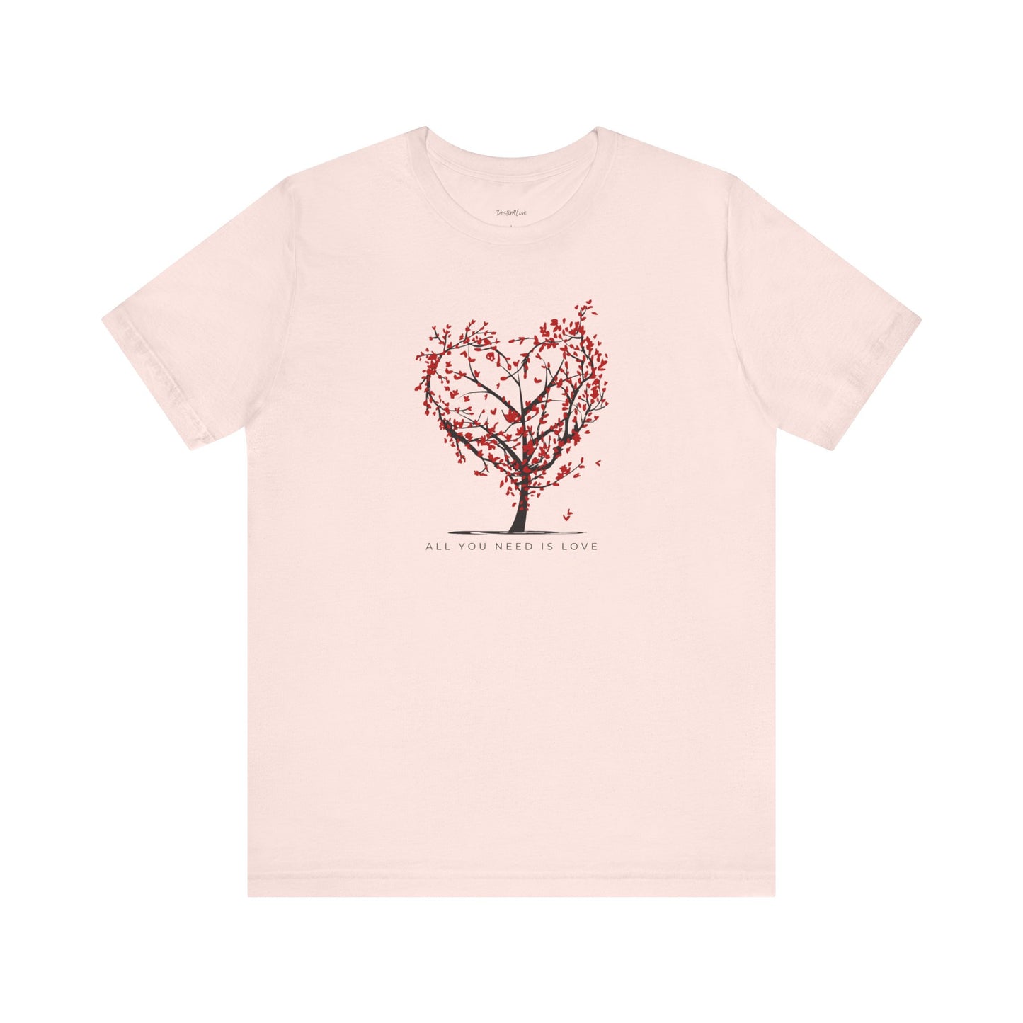 Heart Tree Short Sleeve Tee, Nature Lovers Gift, Eco-Friendly Shirt, Casual Wear, Friends & Family Gathering, Valentine's Day Gift