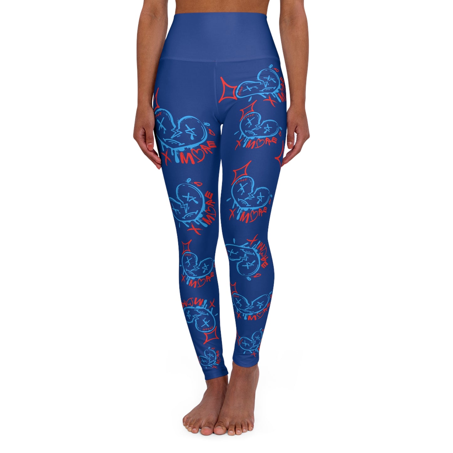 Broken Hearted No More High Waisted Yoga Pants Design for self-love and empowerment