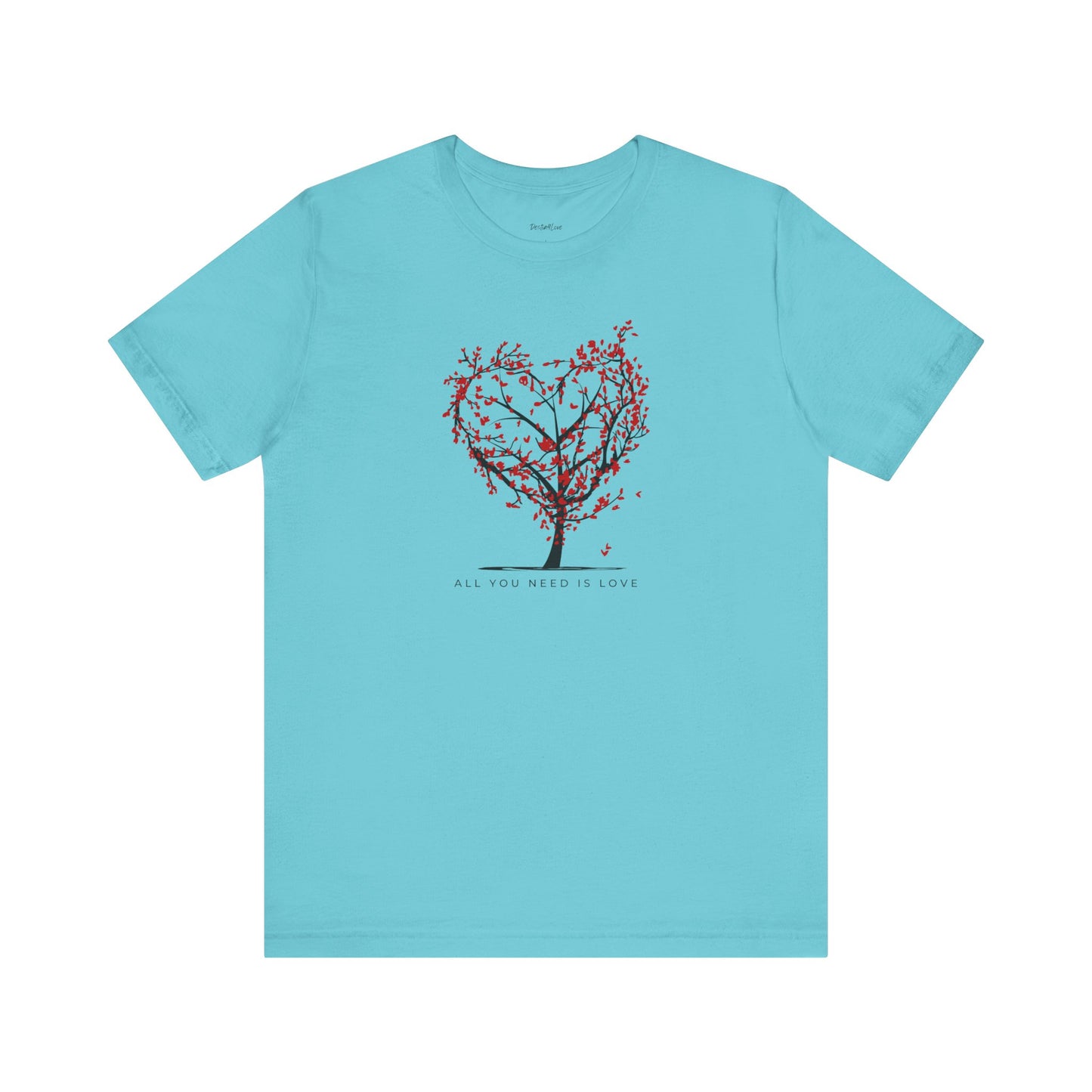Heart Tree Short Sleeve Tee, Nature Lovers Gift, Eco-Friendly Shirt, Casual Wear, Friends & Family Gathering, Valentine's Day Gift