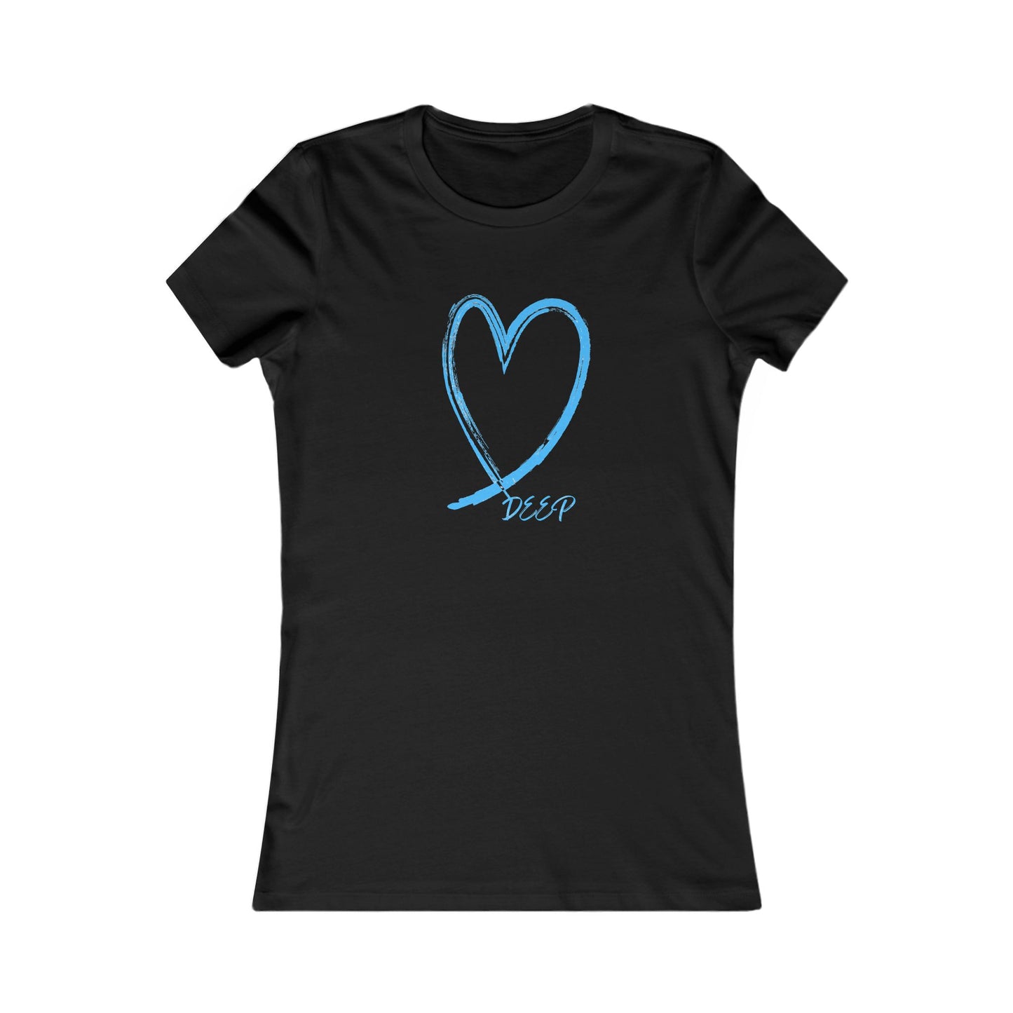 Women's Love Deep Favorite Tee - Casual Wear, Gift for Her, Summer Fashion, Heart Design, Everyday Style
