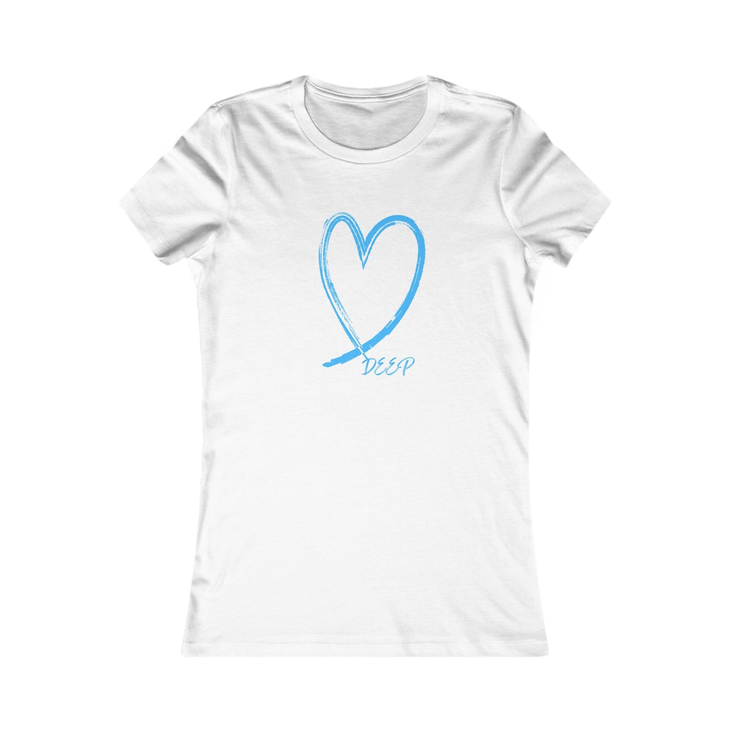 Women's Love Deep Favorite Tee - Casual Wear, Gift for Her, Summer Fashion, Heart Design, Everyday Style