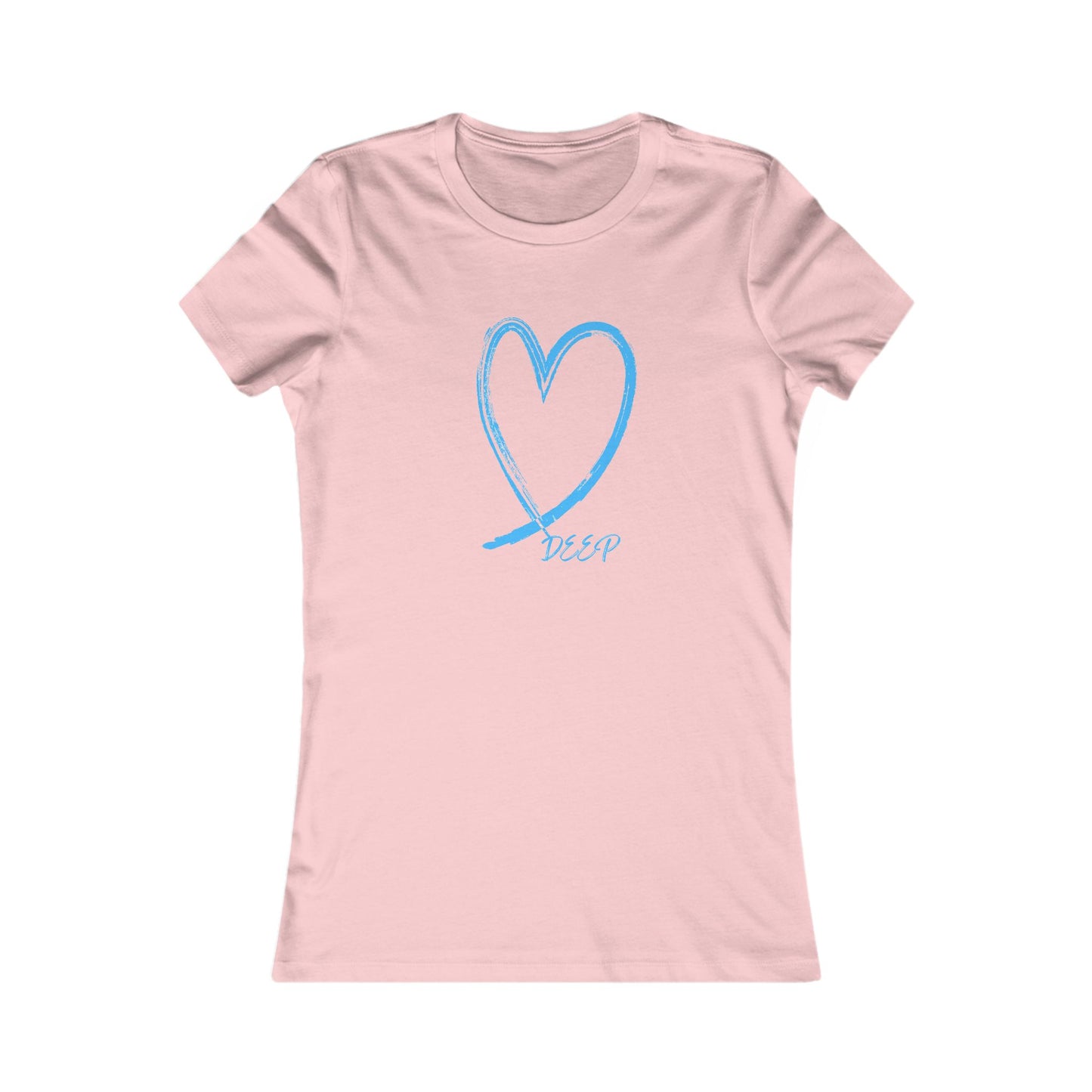 Women's Love Deep Favorite Tee - Casual Wear, Gift for Her, Summer Fashion, Heart Design, Everyday Style