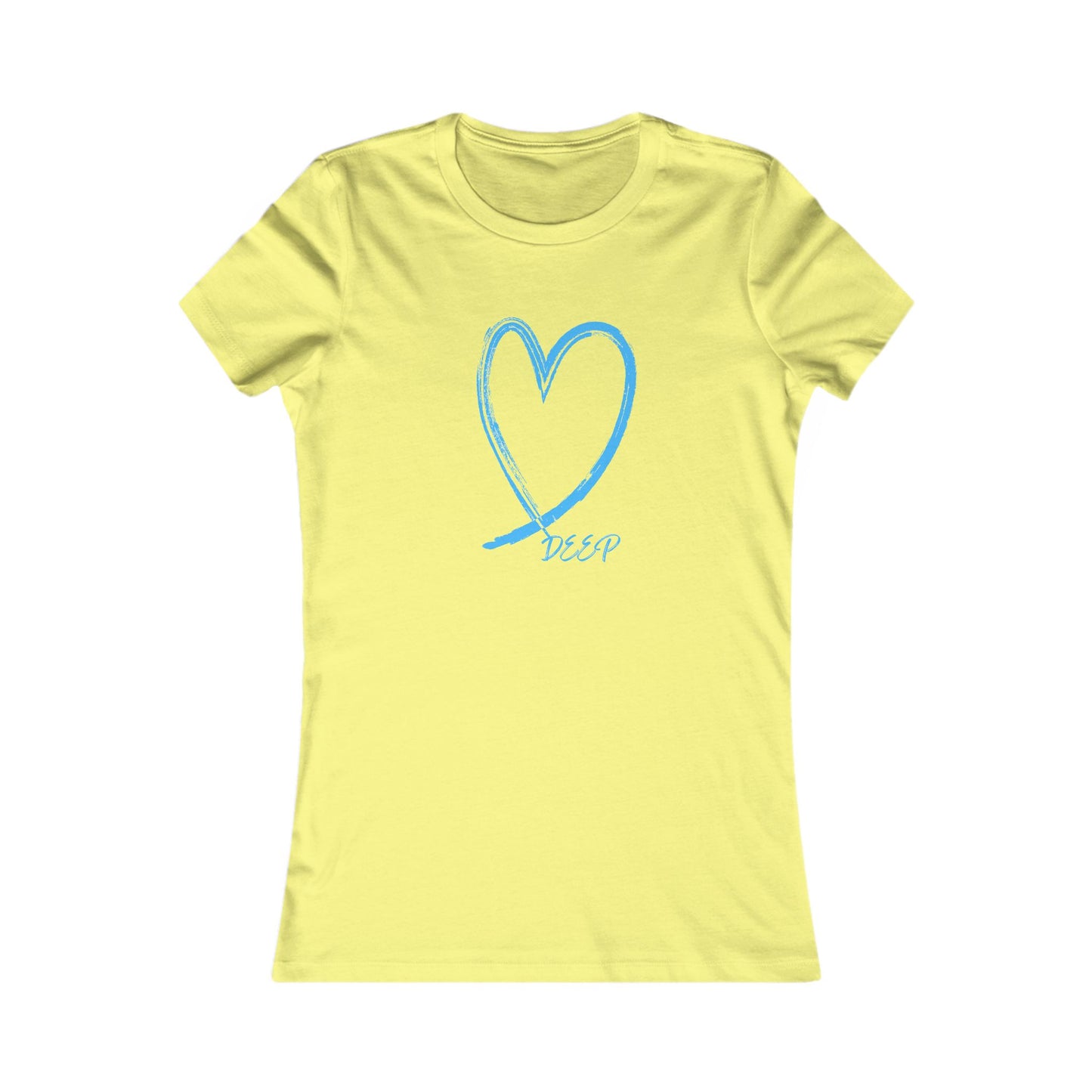 Women's Love Deep Favorite Tee - Casual Wear, Gift for Her, Summer Fashion, Heart Design, Everyday Style
