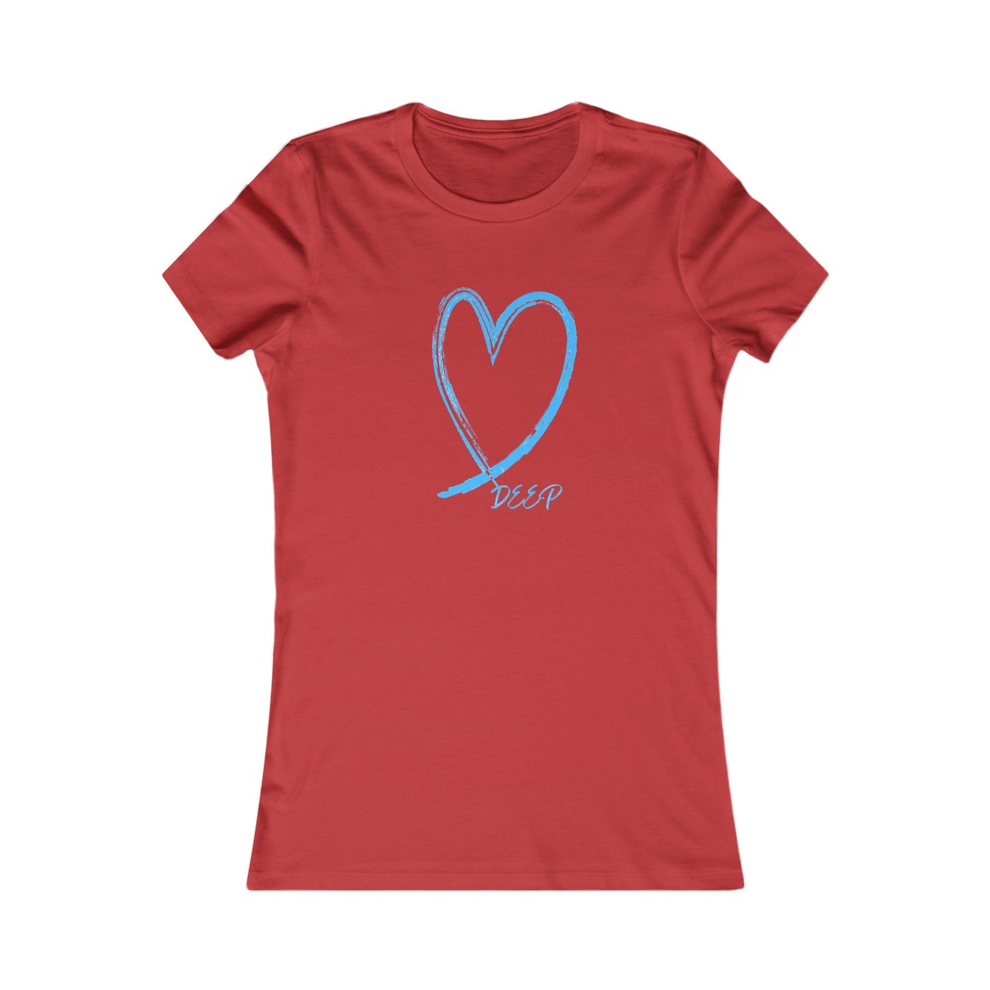 Women's Love Deep Favorite Tee - Casual Wear, Gift for Her, Summer Fashion, Heart Design, Everyday Style