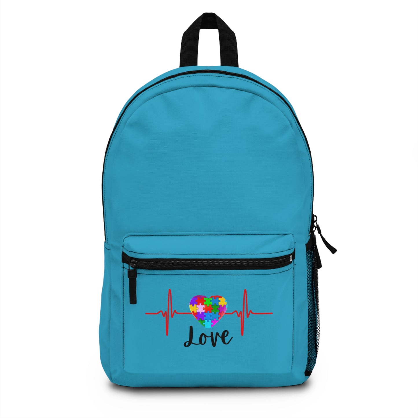 Heartbeat Autism Love Backpack | School, Travel, Gift, Everyday Use, Inspirational Design