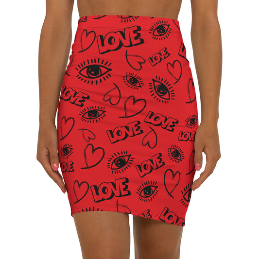 Pencil Skirt - I ❤️ Love Women's Fun Style