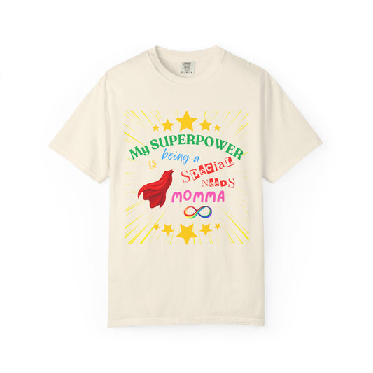 Momma Superpower Unisex T-Shirt - Support Special Needs, Autism, Neurodiversity