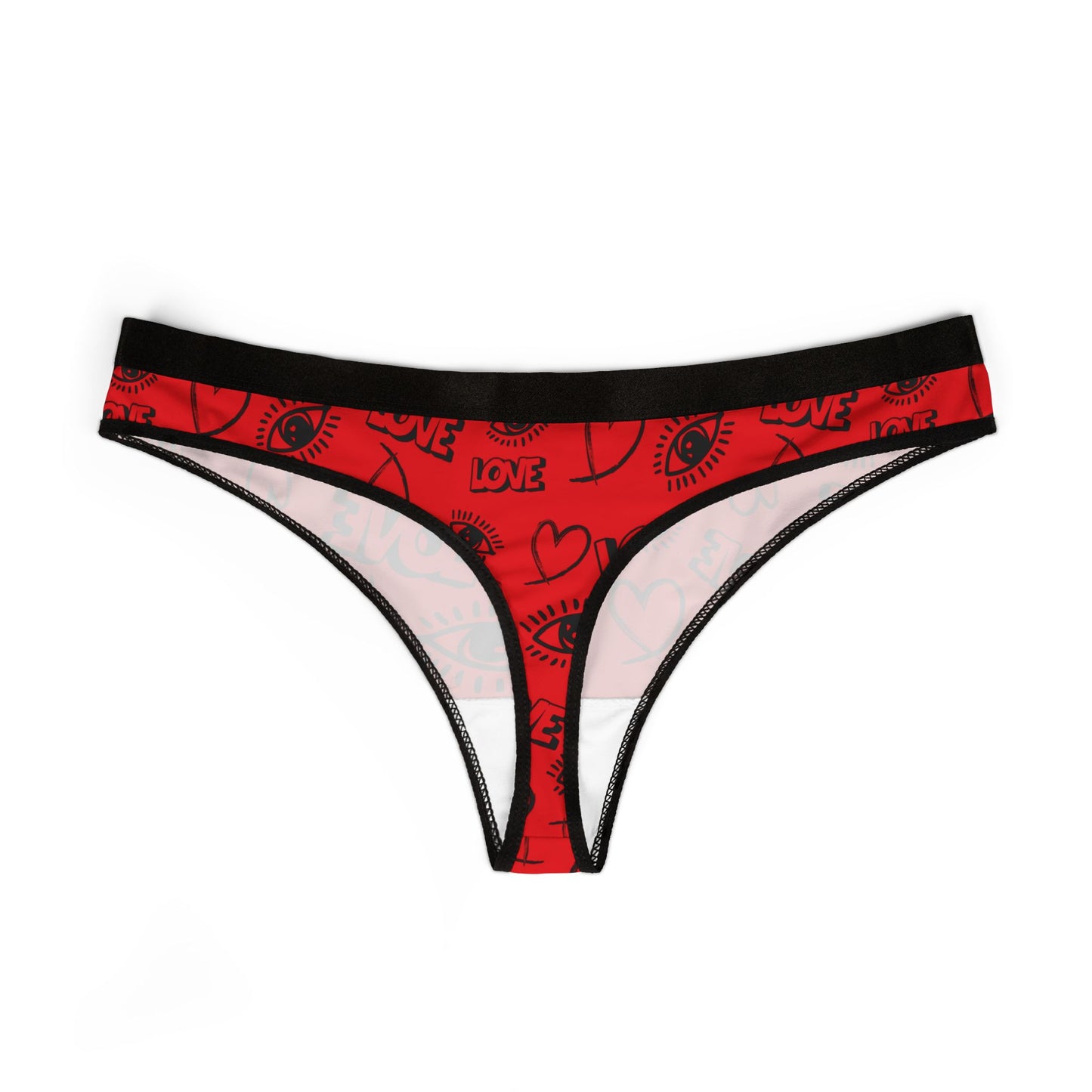 ‘I ❤️ Love’ Women's Thongs | Love Pattern Lingerie, Valentine's Day Gift, Everyday Comfort, Cute Underwear, Gift for Her