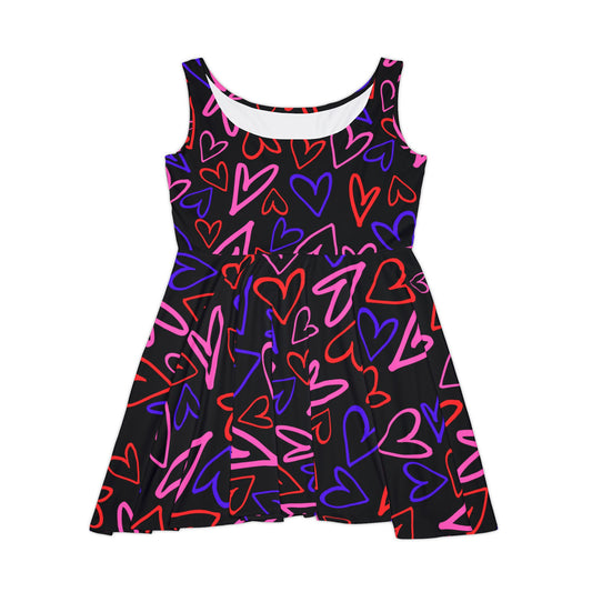 Women's Dress - Cute Hearts Sun Dress for Everyday Wear