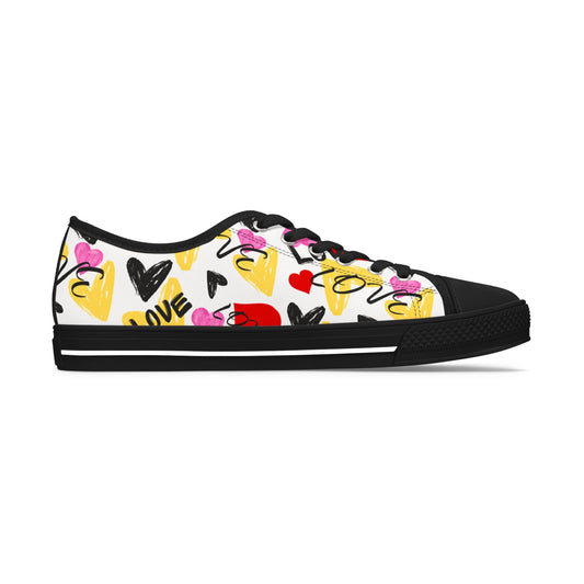 Women's Sneakers Heart Love Graffiti