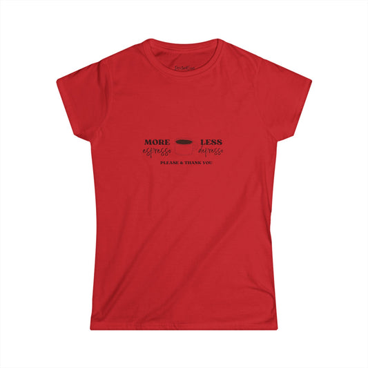 Women's Softstyle Tee - More or Less Vibes, Casual Daily Wear, Birthday Gift, Motivational Shirt, Stylish Comfort, Relaxed Fit Tee