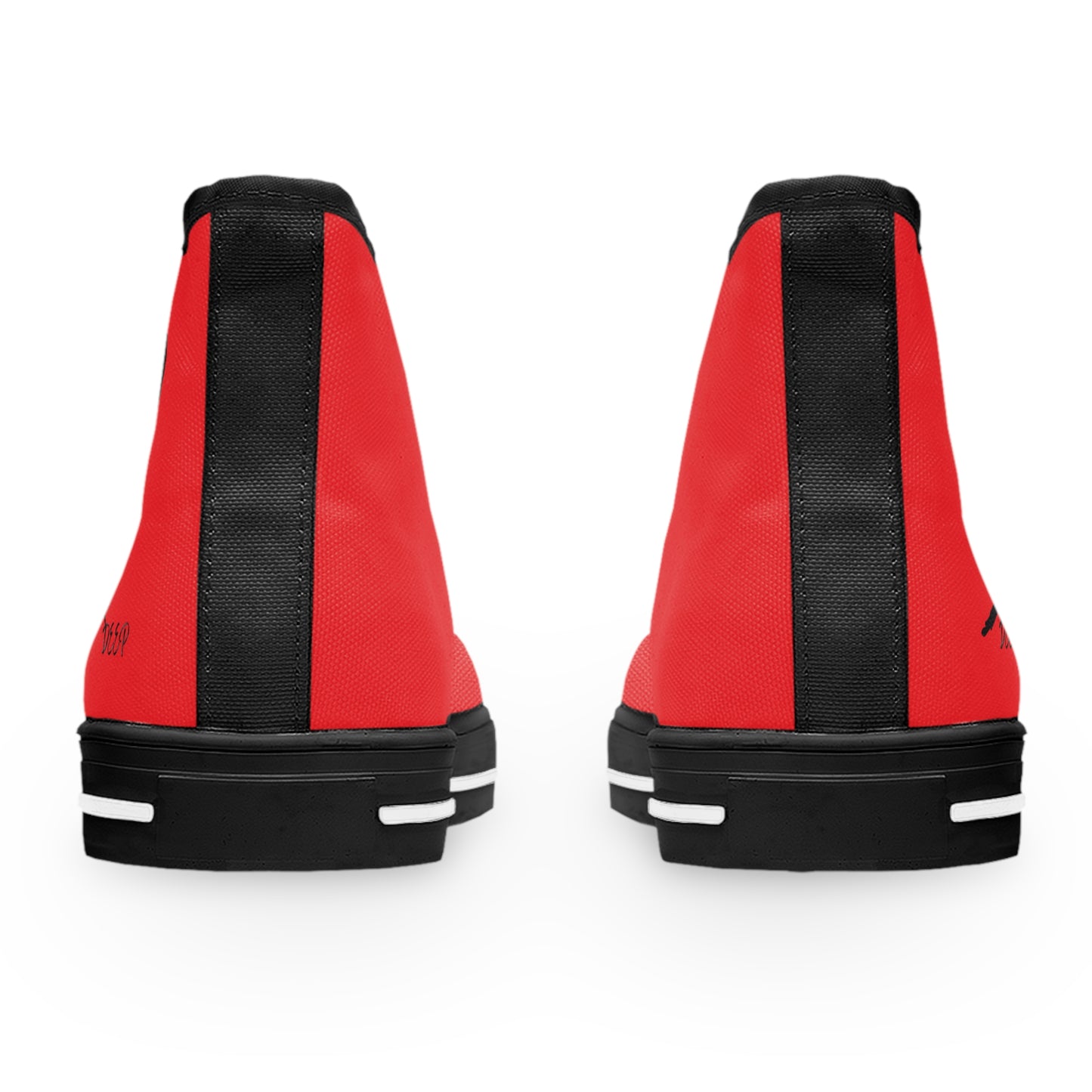 Women's High Top Sneakers Love Deep Red and Black Everyday