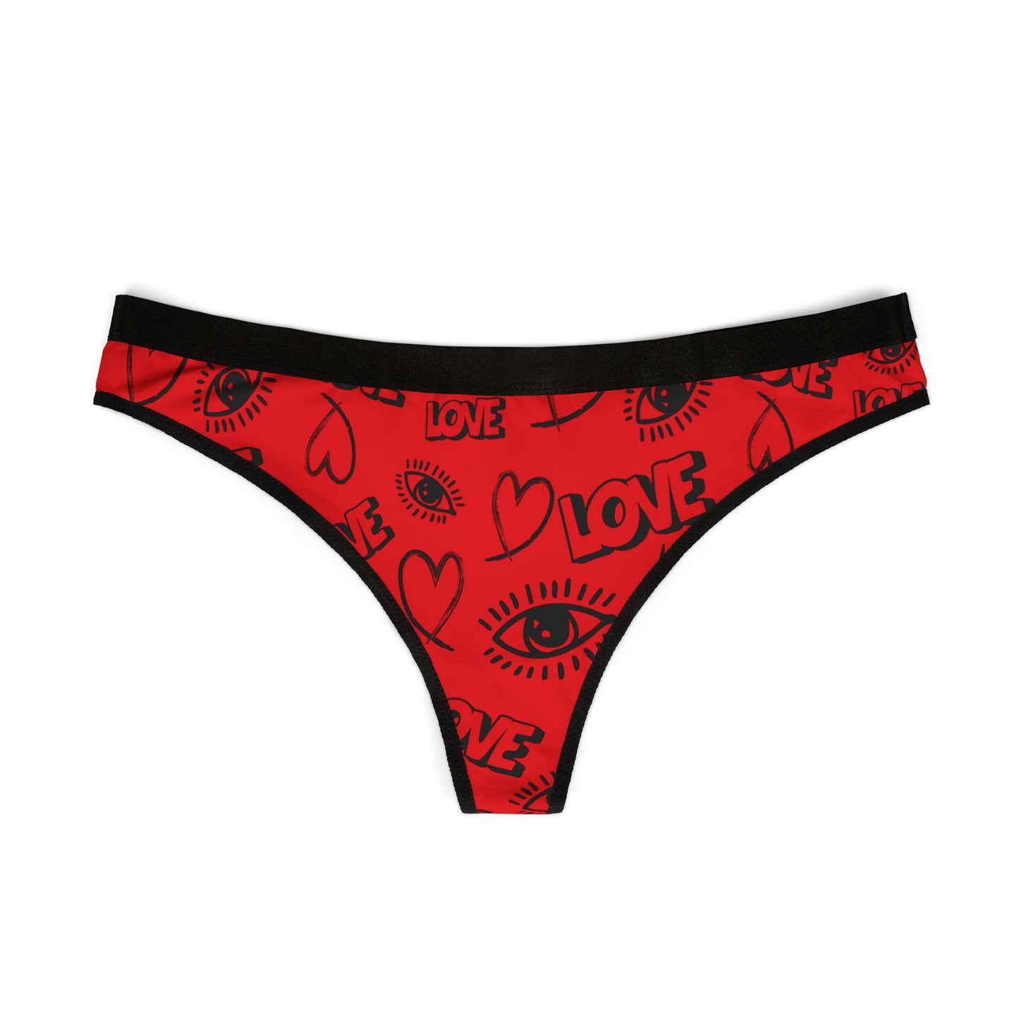 ‘I ❤️ Love’ Women's Thongs | Love Pattern Lingerie, Valentine's Day Gift, Everyday Comfort, Cute Underwear, Gift for Her