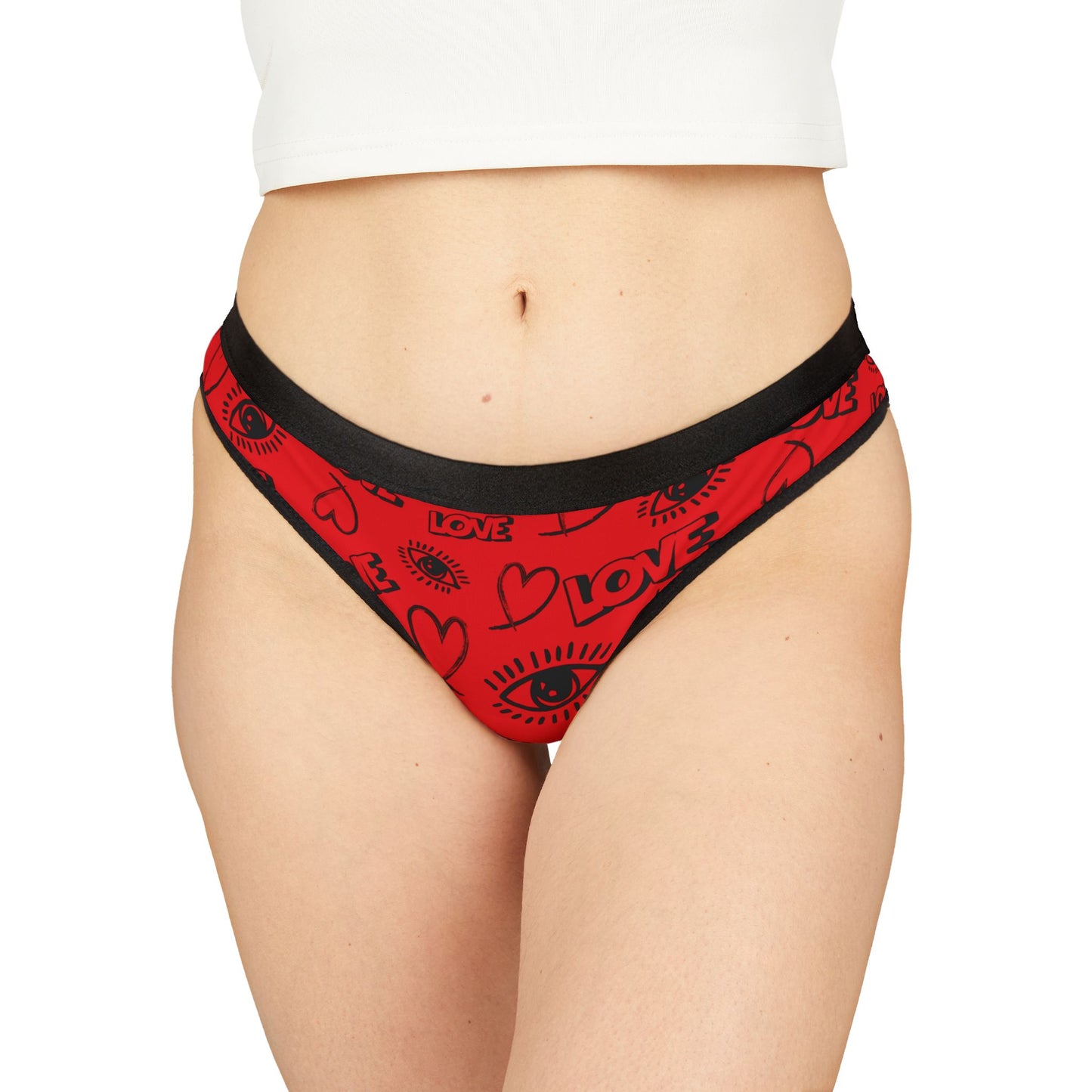 ‘I ❤️ Love’ Women's Thongs | Love Pattern Lingerie, Valentine's Day Gift, Everyday Comfort, Cute Underwear, Gift for Her