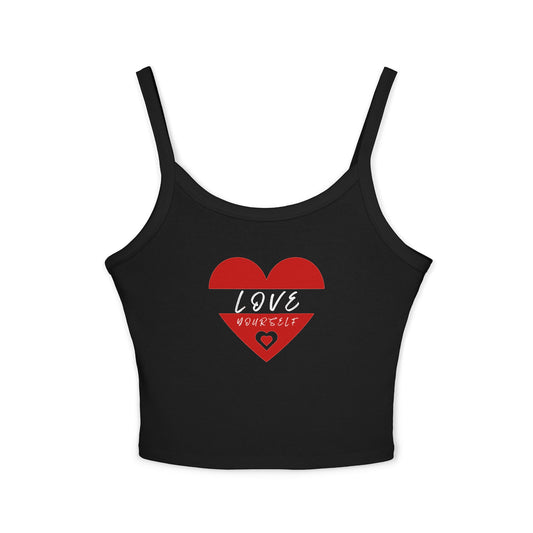 Love Yourself Spaghetti Strap Tank Top - Casual Summer Top, Gift for Her, Confidence Apparel, Cute Layering Piece