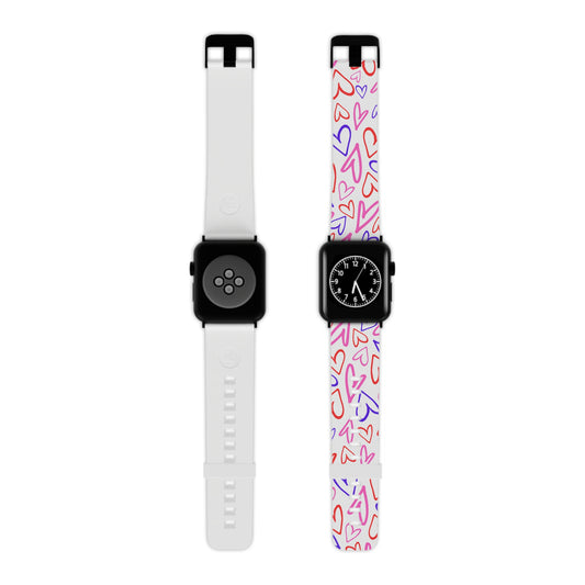 Heart Pattern Apple Watch Band, Cute Smartwatch Strap, Love Design Replacement Band, Gift for Him or Her, Valentine’s Day Accessory