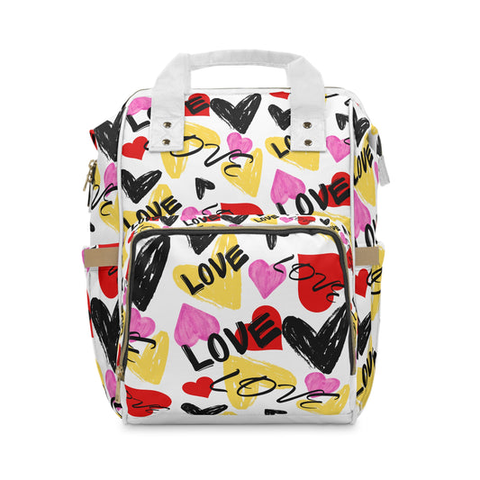 Stylish Love-Themed Diaper Backpack, Baby Gear, Parenting Gift, Cute Nursery Bag, Baby Shower Present, Fashionable Baby Tote