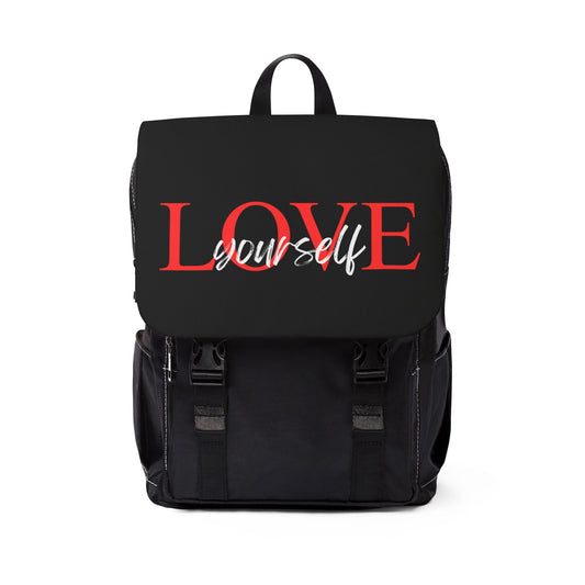 Unisex Casual Love Yourself Backpack, Stylish Tote Bag, School Backpack, Trendy Rucksack, Gift for Friends, Daily Use Bag