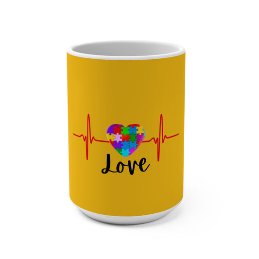 Mug 15oz Autisim Heartbeat for Autisim Awareness Coffee Cup