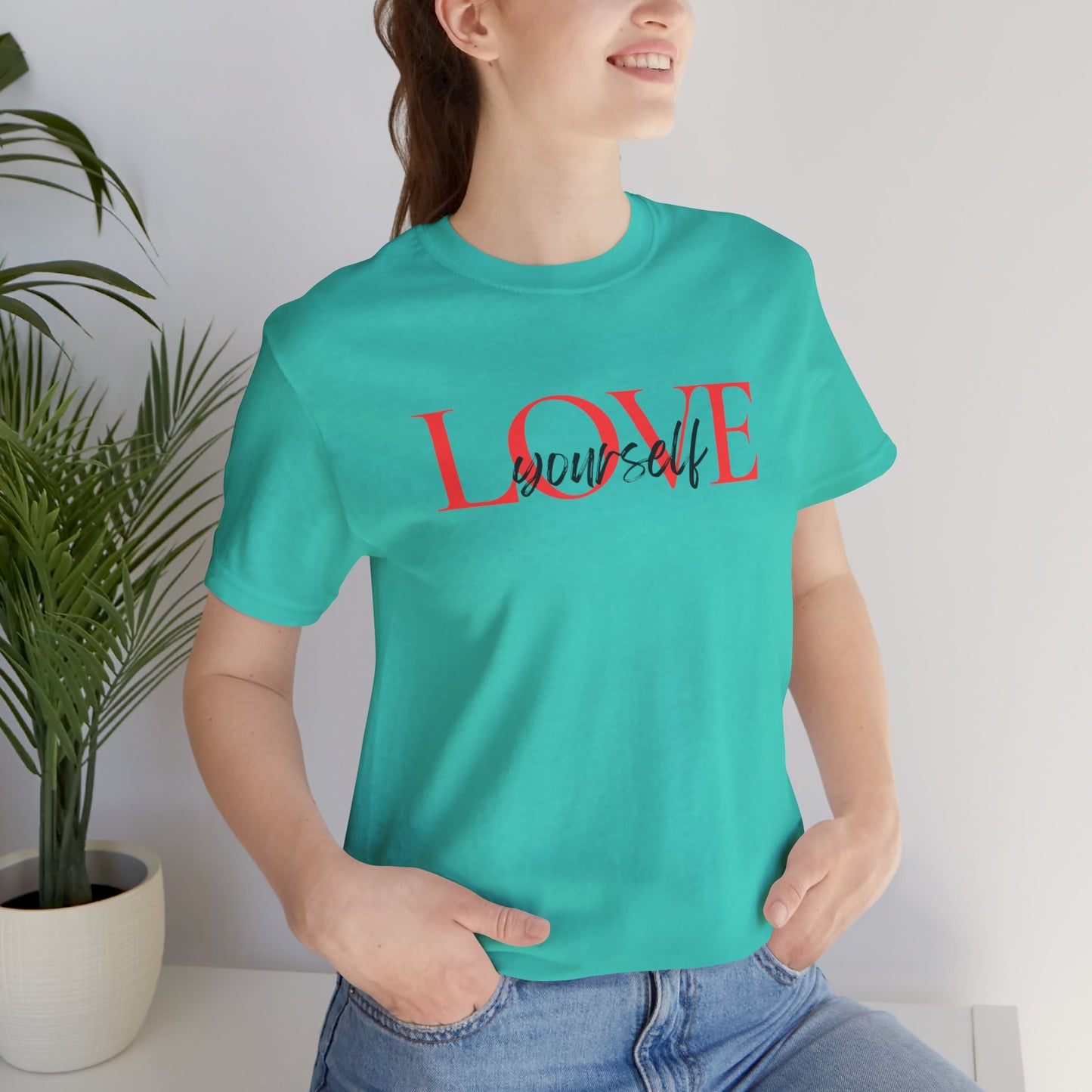 Love Yourself Unisex Short Sleeve Tee, Motivational T-Shirt, Gift for Self-Care, Casual Everyday Wear, Affirmation Apparel